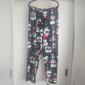 Disneys Tim Burton The Night Before Christmas Plush Pajama Bottoms Size Large